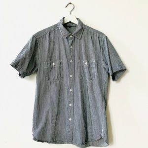 Uniqlo Button Down Short Sleeved Striped Shirt